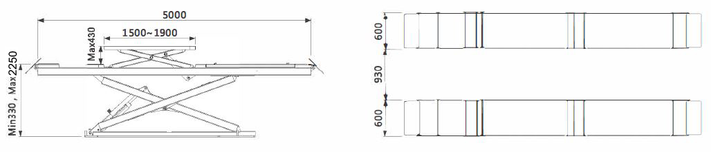 Professionele vloerschaarlift Atlanta 2.0 - 5 ton